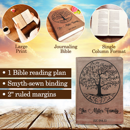 Personalized Family Bible, Custom ESV Single Column Journaling Family Bible, Engraved Bible, Wedding Gifts Christian Gifts Anniversary Gifts - Religious Books - Aylev