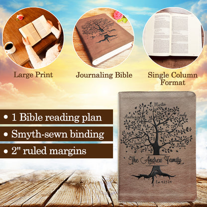 Personalized Family Bible, Custom ESV Single Column Journaling Family Bible, Engraved Bible, Wedding Gifts Christian Gifts Anniversary Gifts - Religious Books - Aylev