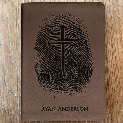 Personalized ESV Bible, Custom Engraved Fingerprint & Cross Bible with Name, ESV Journaling Bible, Gift for Baptism, Wedding, Confirmation - Religious Books - Aylev