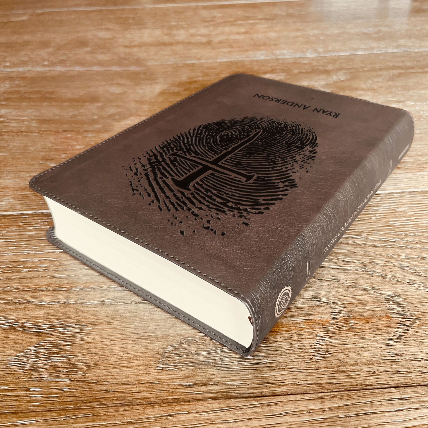 Personalized ESV Bible, Custom Engraved Fingerprint & Cross Bible with Name, ESV Journaling Bible, Gift for Baptism, Wedding, Confirmation