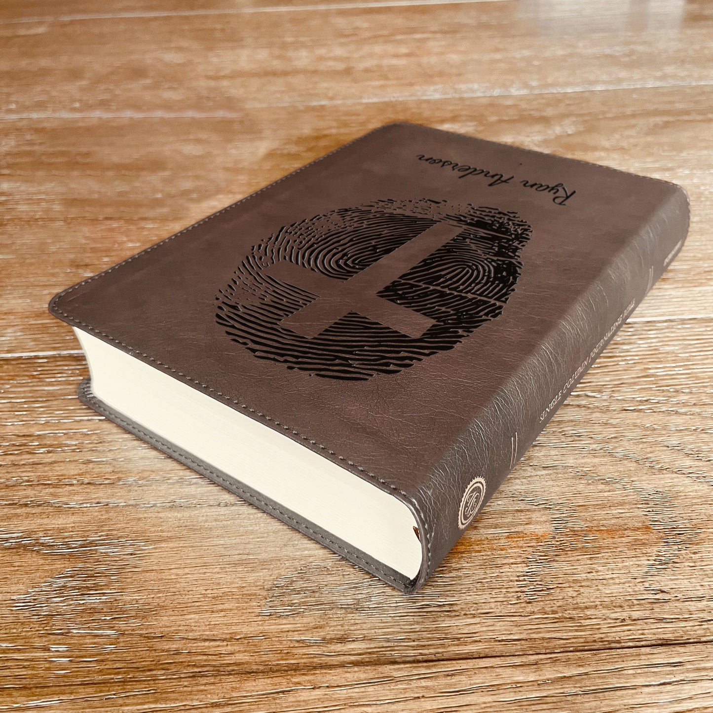 Personalized ESV Bible, Custom Engraved Fingerprint & Cross Bible with Name, ESV Journaling Bible, Gift for Baptism, Wedding, Confirmation (Copy)
