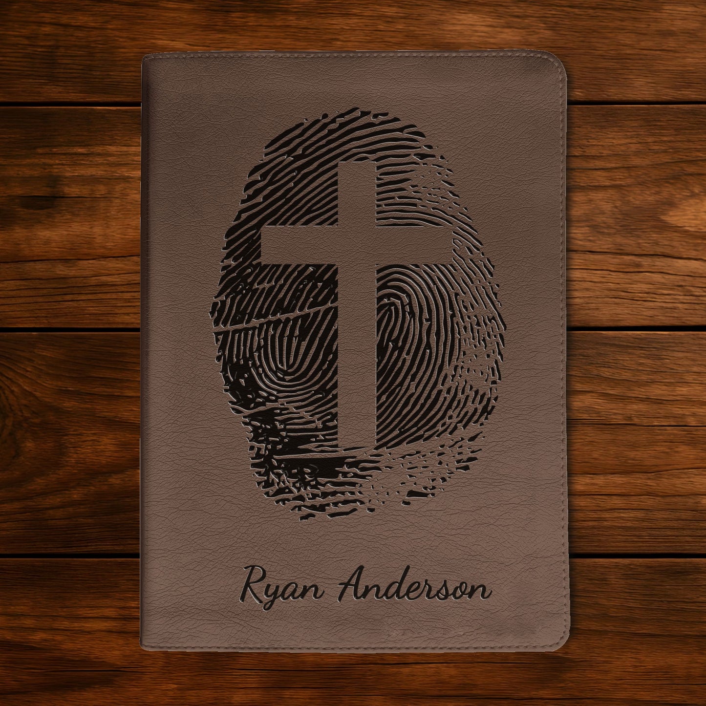 Personalized ESV Bible, Custom Engraved Fingerprint & Cross Bible with Name, ESV Journaling Bible, Gift for Baptism, Wedding, Confirmation (Copy)