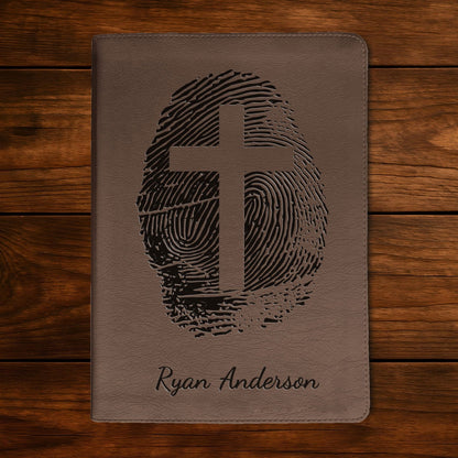Personalized ESV Bible, Custom Engraved Fingerprint & Cross Bible with Name, ESV Journaling Bible, Gift for Baptism, Wedding, Confirmation - Religious Books - Aylev