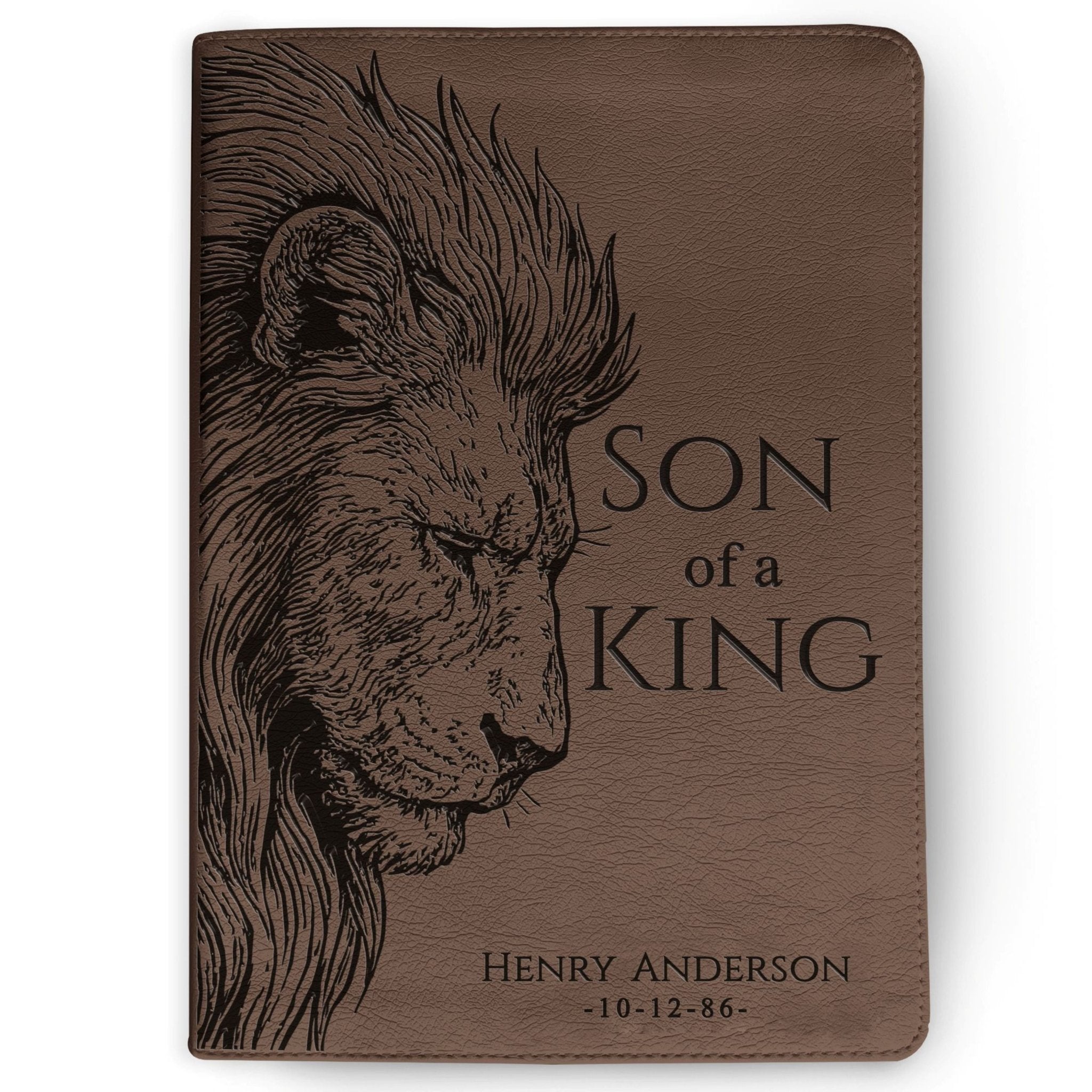 Personalized ESV Journaling Bible, Son of a King Lion Design, Custom Engraved Name, Christian Gift, Baptism Gift, Bible Gift for Him - Religious Books - Aylev
