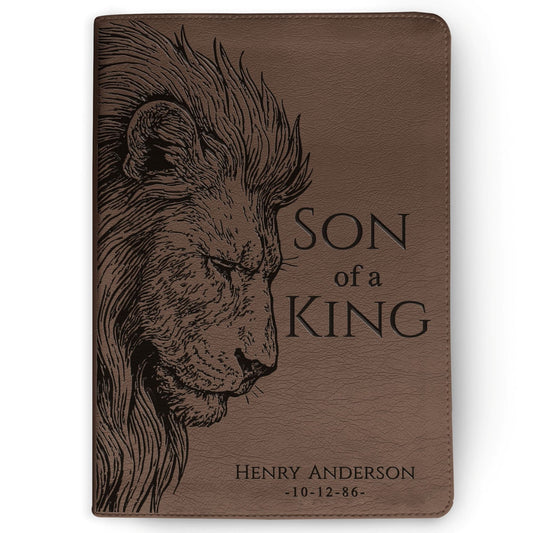 Personalized ESV Journaling Bible, Son of a King Lion Design, Custom Engraved Name, Christian Gift, Baptism Gift, Bible Gift for Him - Religious Books - Aylev