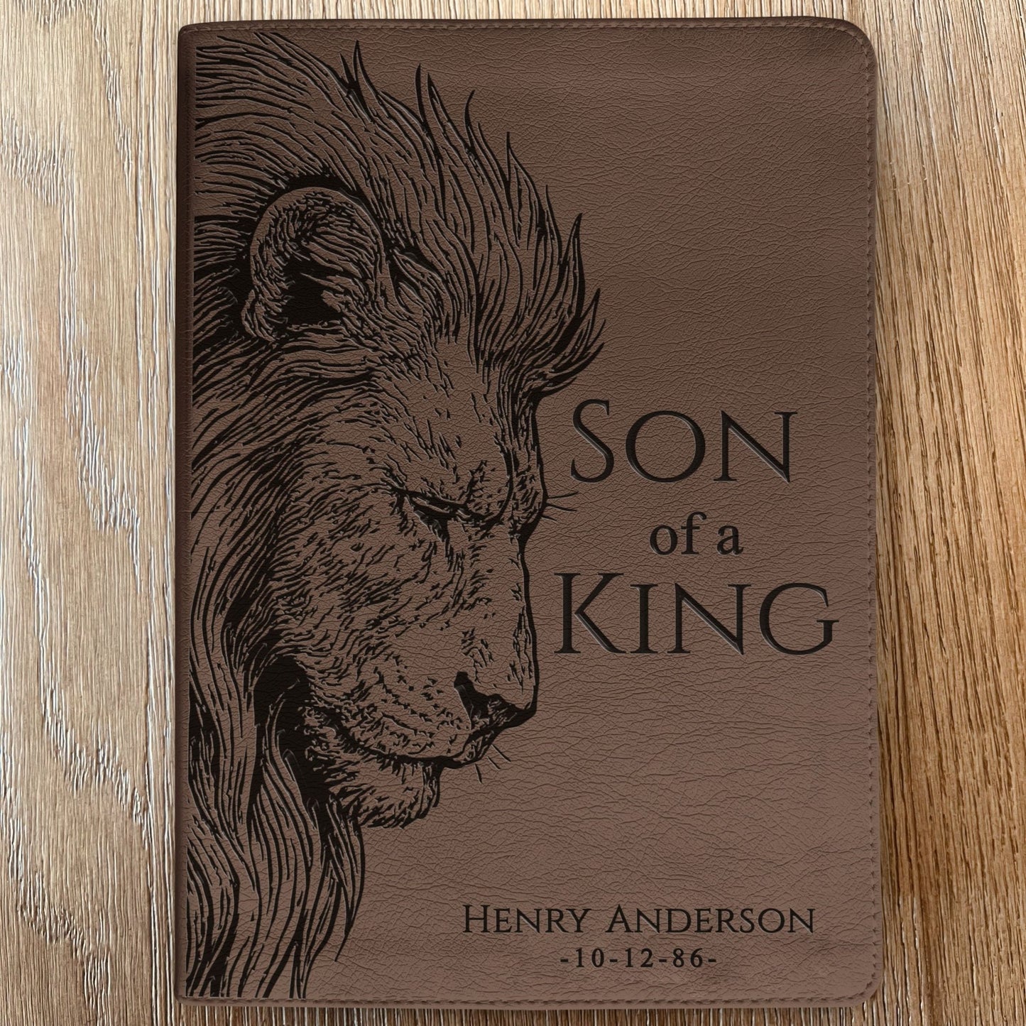 Personalized ESV Journaling Bible, Son of a King Lion Design, Custom Engraved Name, Christian Gift, Baptism Gift, Bible Gift for Him - Religious Books - Aylev
