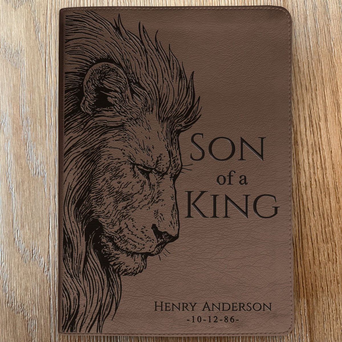 Personalized ESV Journaling Bible, Son of a King Lion Design, Custom Engraved Name, Christian Gift, Baptism Gift, Bible Gift for Him - Religious Books - Aylev