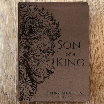 Personalized ESV Journaling Bible, Son of a King Lion Design, Custom Engraved Name, Christian Gift, Baptism Gift, Bible Gift for Him - Religious Books - Aylev
