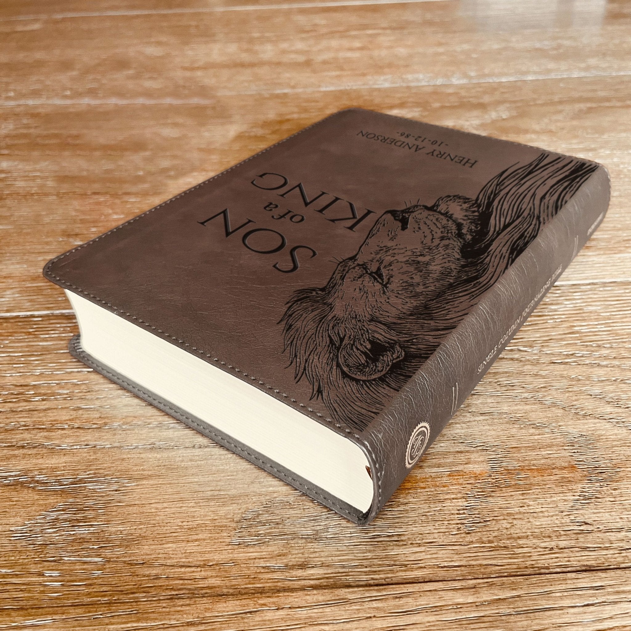 Personalized ESV Journaling Bible, Son of a King Lion Design, Custom Engraved Name, Christian Gift, Baptism Gift, Bible Gift for Him - Religious Books - Aylev