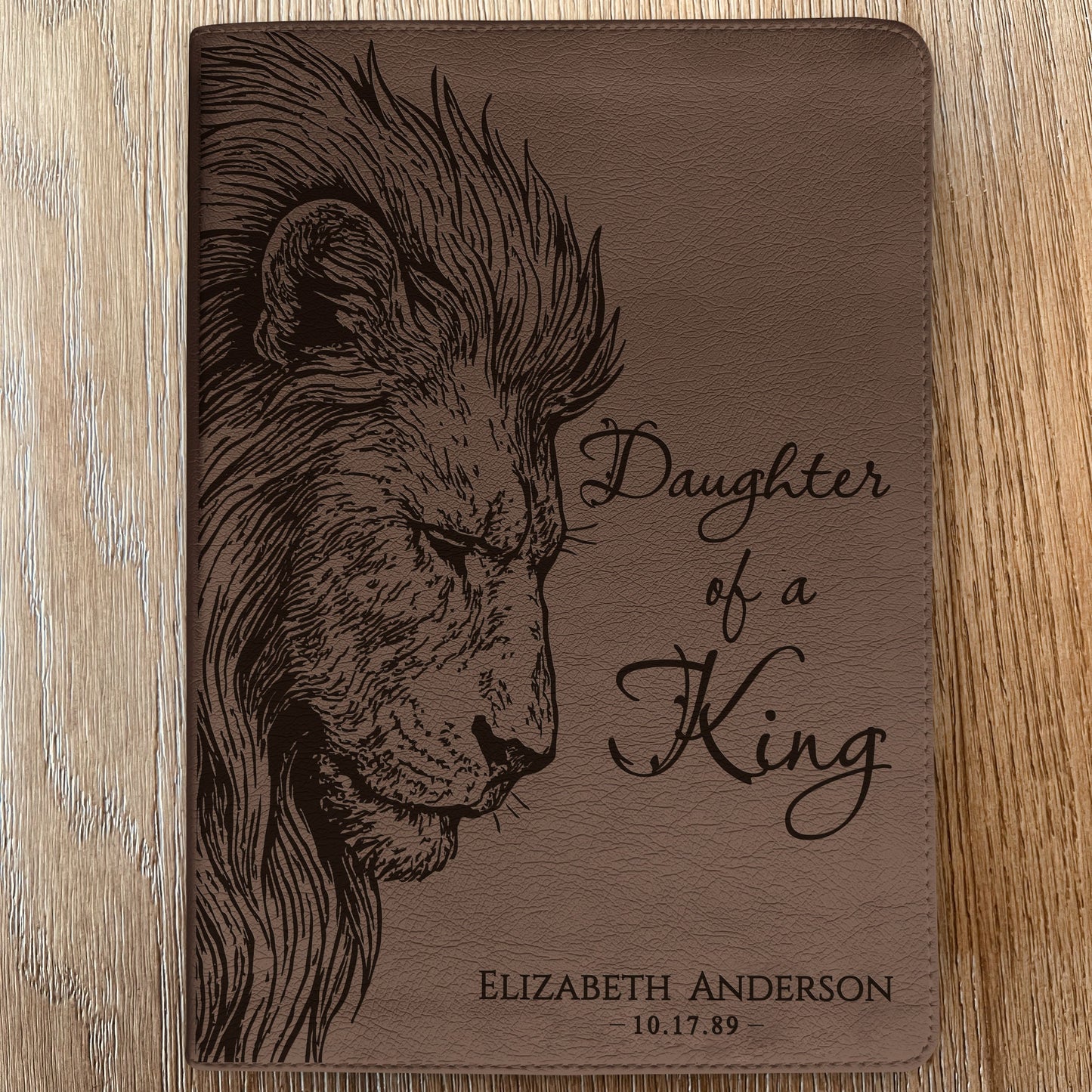 Personalized ESV Journaling Bible, Daughter of a King Lion Design, Custom Engraved Name, Christian Gift, Baptism Gift, Bible Gift for Her