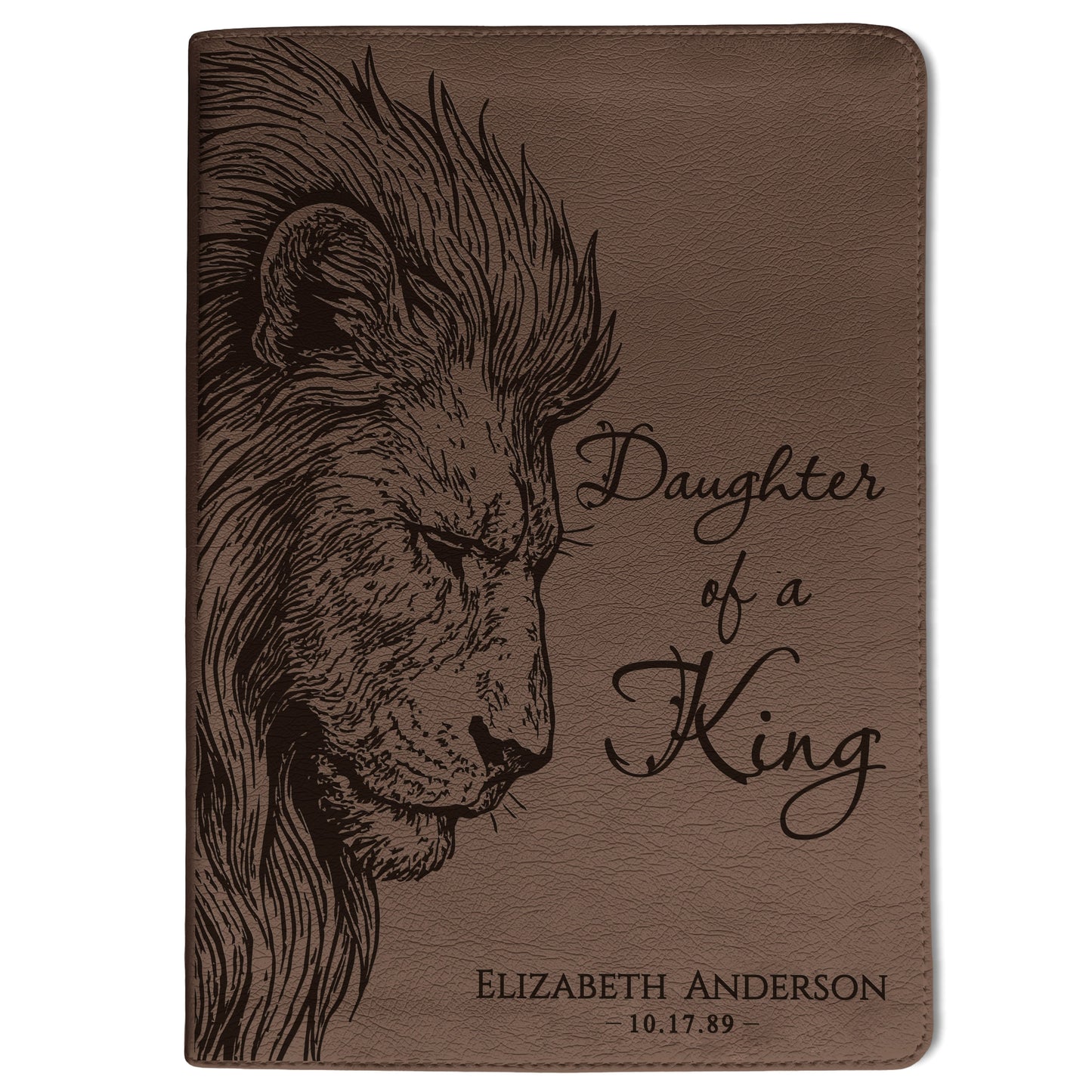 Personalized ESV Journaling Bible, Daughter of a King Lion Design, Custom Engraved Name, Christian Gift, Baptism Gift, Bible Gift for Her