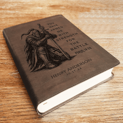 Personalized Bible for Men, ESV Journaling Bible, Custom Bible Engraved Name, Knight Warrior Design, Christian Gift, Bible Gifts for Him - Religious Books - Aylev