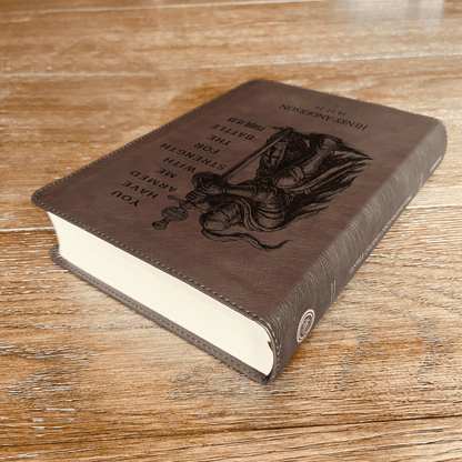 Personalized Bible for Men, ESV Journaling Bible, Custom Bible Engraved Name, Knight Warrior Design, Christian Gift, Bible Gifts for Him - Religious Books - Aylev