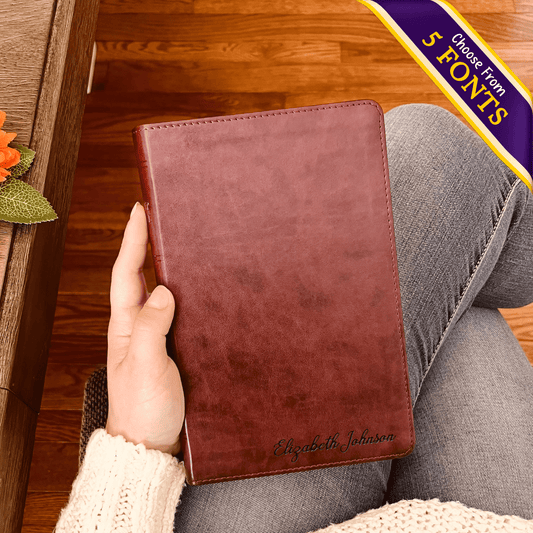 Personalized ESV Bible with Name Engraved, Large Print Thinline Bible, Custom Bible Name Engraved, English Standard Version, Baptism Gifts - Religious Books - Aylev
