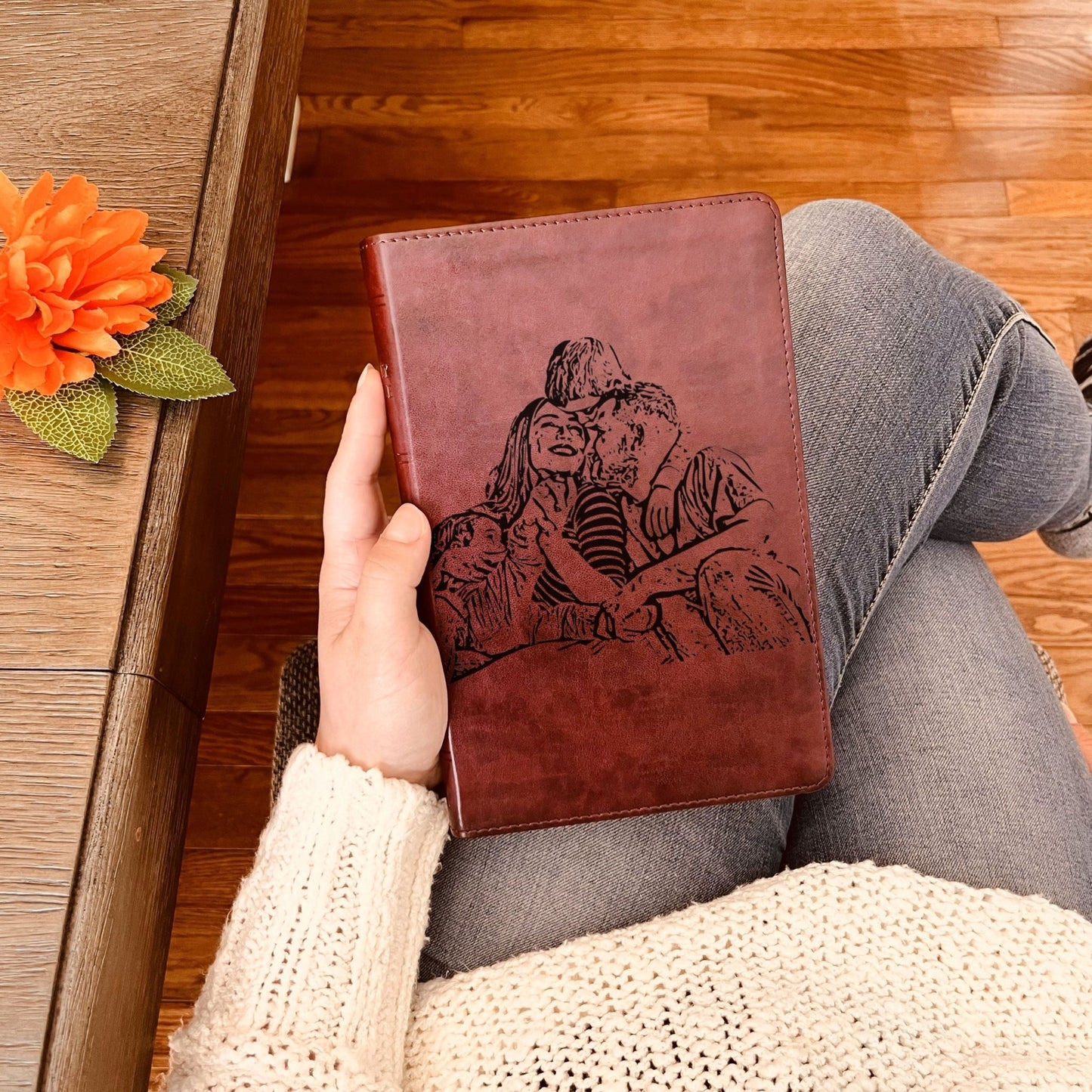 Custom Engraved Bible with Your Photo, Personalized ESV Thinline Large Print Bible, Baptism Gift, Christian Gift for Him or Her - Religious Books - Aylev