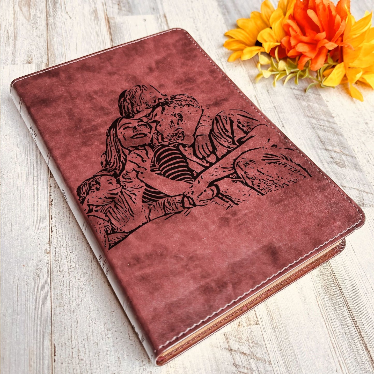 Custom Engraved Bible with Your Photo, Personalized ESV Thinline Large Print Bible, Baptism Gift, Christian Gift for Him or Her - Religious Books - Aylev