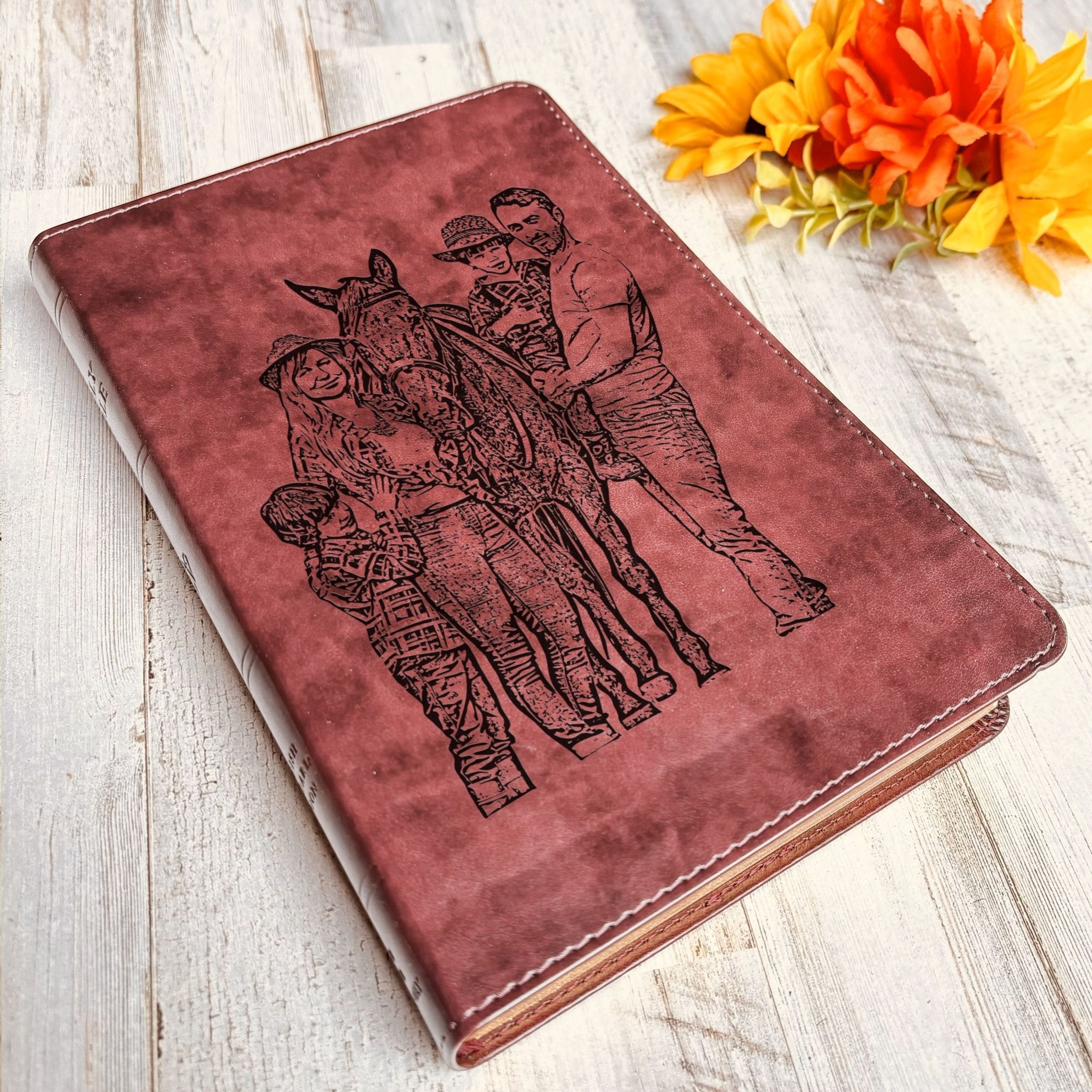 Custom Engraved Bible with Your Photo, Personalized ESV Thinline Large Print Bible, Baptism Gift, Christian Gift for Him or Her - Religious Books - Aylev
