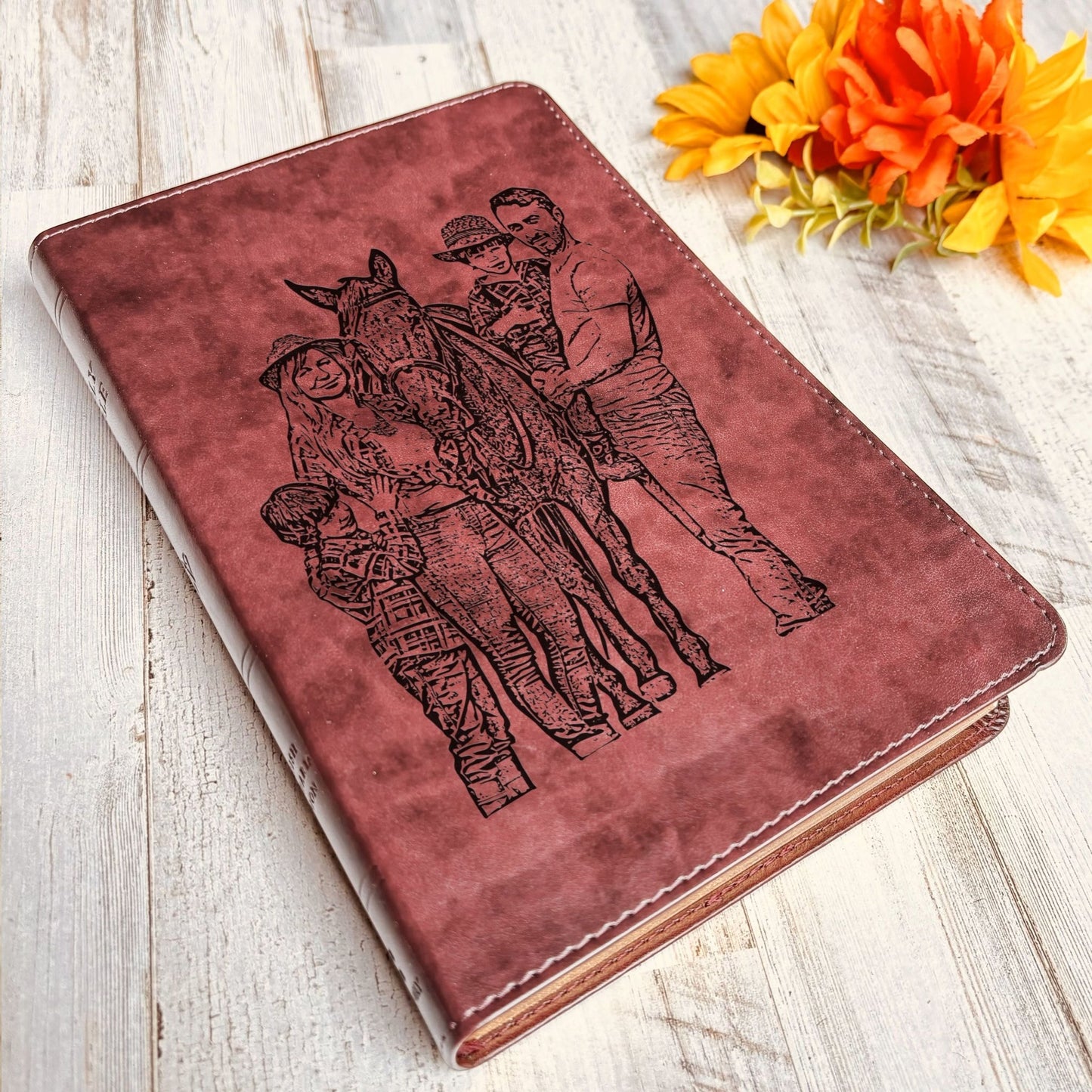 Custom Engraved Bible with Your Photo, Personalized ESV Thinline Large Print Bible, Baptism Gift, Christian Gift for Him or Her - Religious Books - Aylev