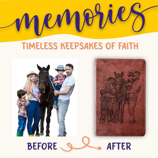 Custom Engraved Bible with Your Photo, Personalized ESV Thinline Large Print Bible, Baptism Gift, Christian Gift for Him or Her - Religious Books - Aylev
