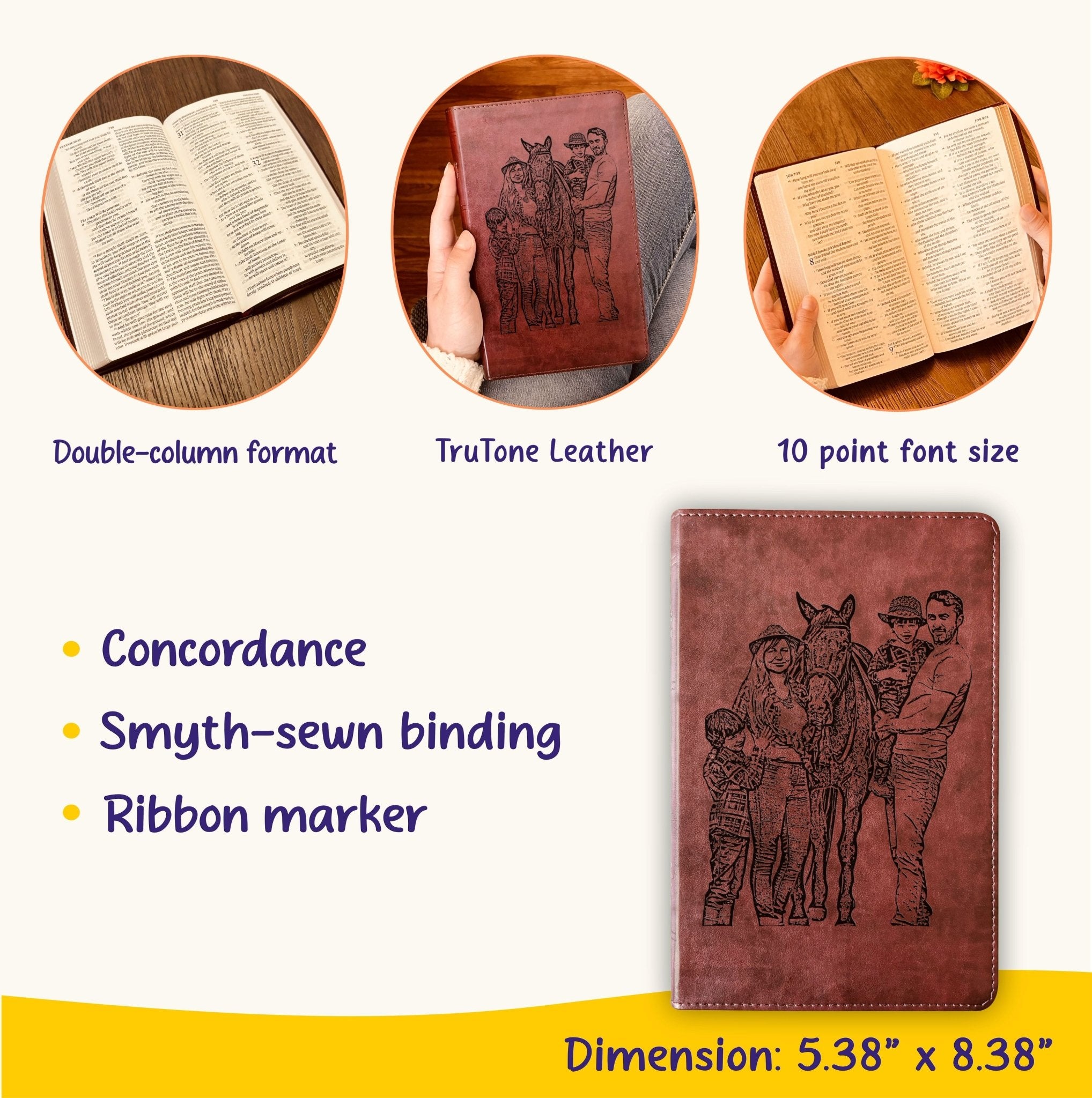 Custom Engraved Bible with Your Photo, Personalized ESV Thinline Large Print Bible, Baptism Gift, Christian Gift for Him or Her - Religious Books - Aylev