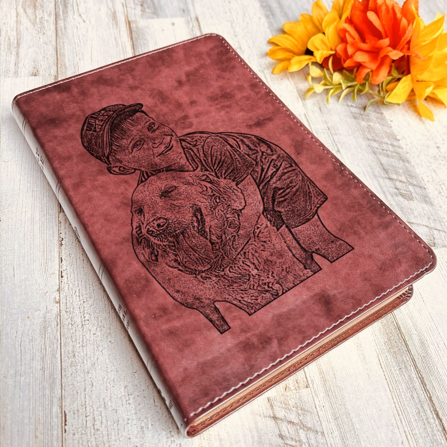 Custom Engraved Bible with Your Photo, Personalized ESV Thinline Large Print Bible, Baptism Gift, Christian Gift for Him or Her - Religious Books - Aylev