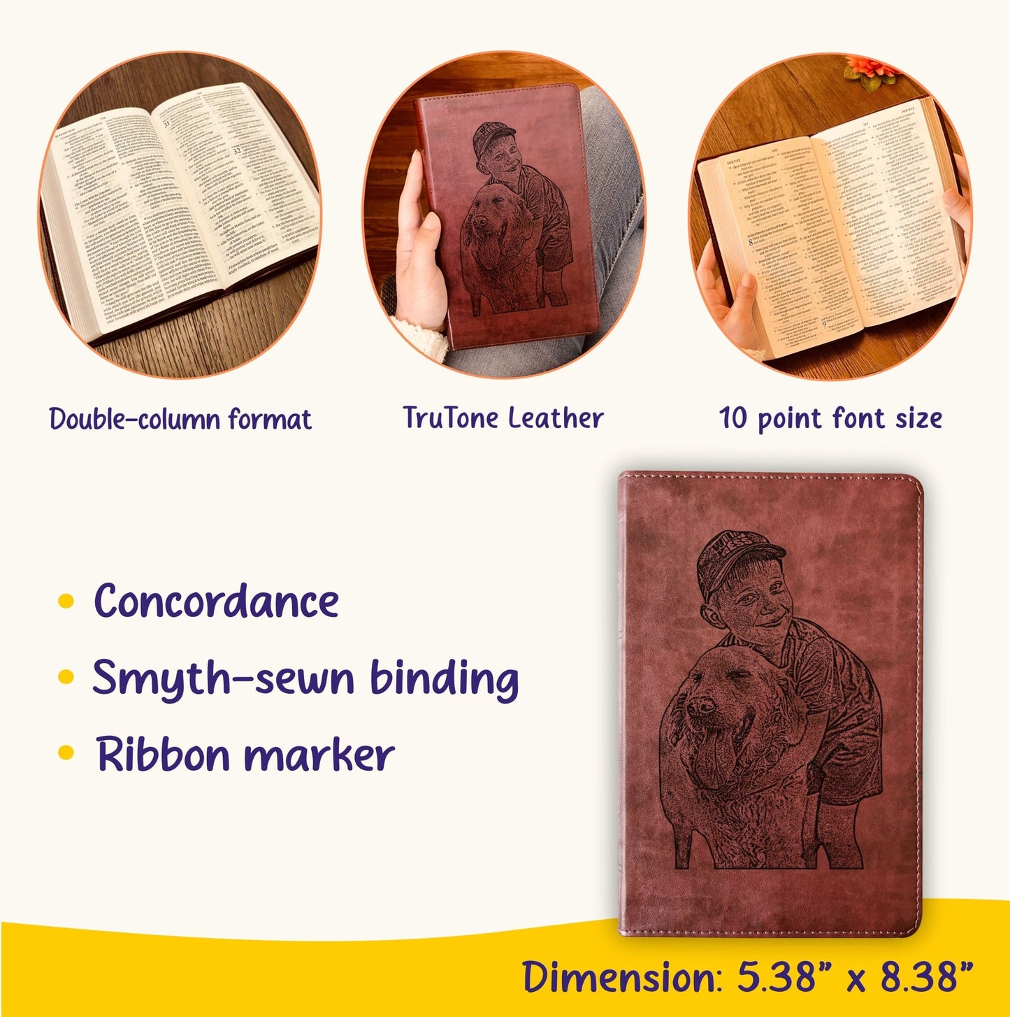 Custom Engraved Bible with Your Photo, Personalized ESV Thinline Large Print Bible, Baptism Gift, Christian Gift for Him or Her - Religious Books - Aylev