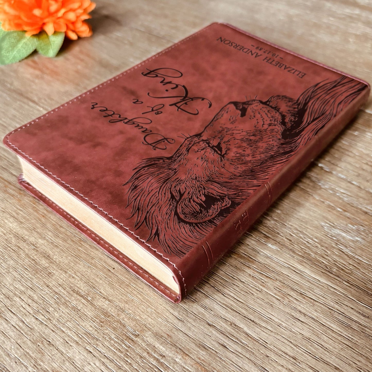Personalized ESV Large Print Bible, Daughter of a King Lion Design, Custom Engraved Name, Christian Gift, Baptism Gift, Bible Gift for Her - Religious Books - Aylev