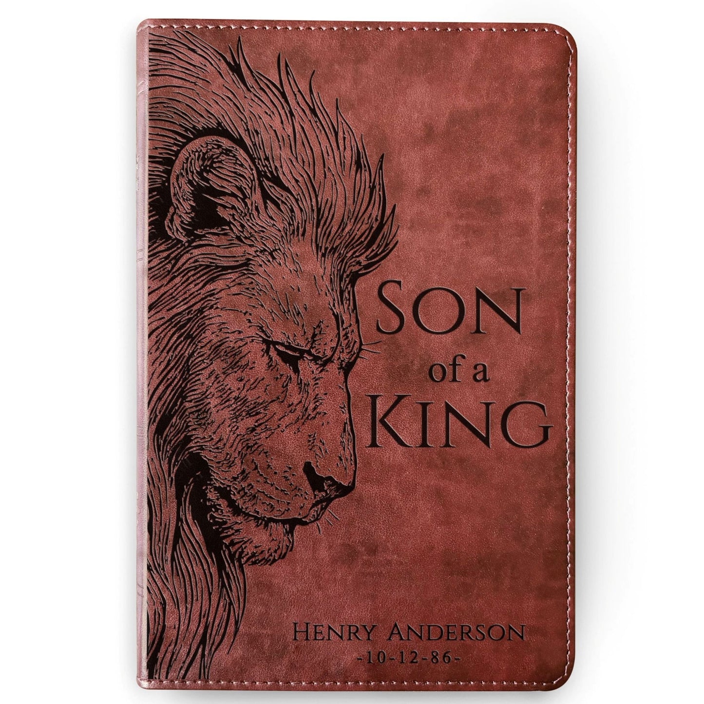 Personalized ESV Large Print Thinline Bible, Son of a King Lion Design, Custom Engraved Name, Christian Baptism Gift, Bible Gift for Him - Religious Books - Aylev