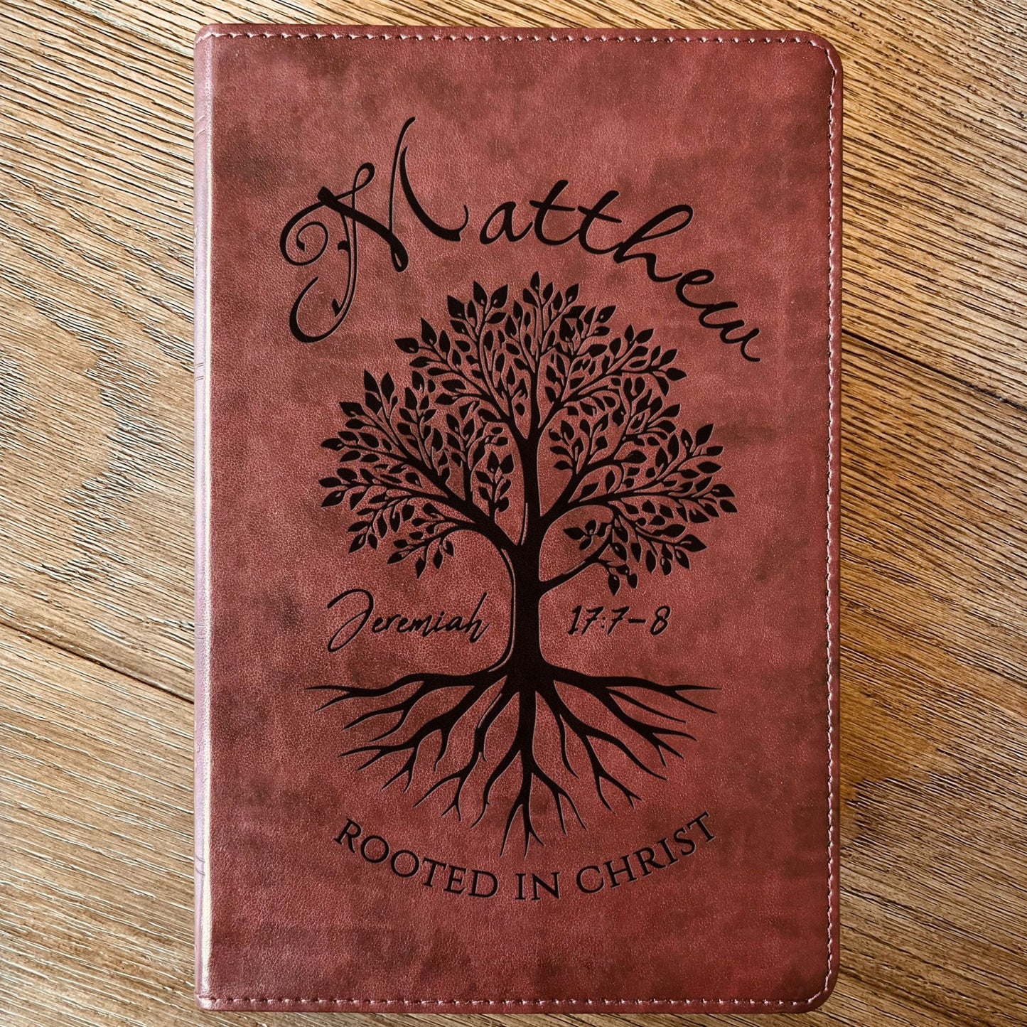 Personalized ESV Large Print Bible, Custom Engraved Name, Rooted in Christ Tree Design, Christian Gift, Bible Gifts for Her, Gifts for Him - Religious Books - Aylev
