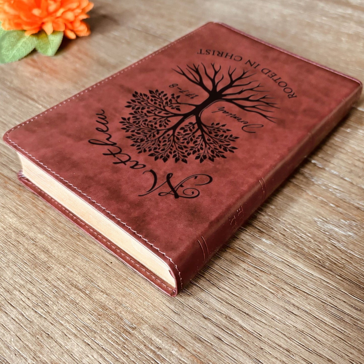 Personalized ESV Large Print Bible, Custom Engraved Name, Rooted in Christ Tree Design, Christian Gift, Bible Gifts for Her, Gifts for Him - Religious Books - Aylev