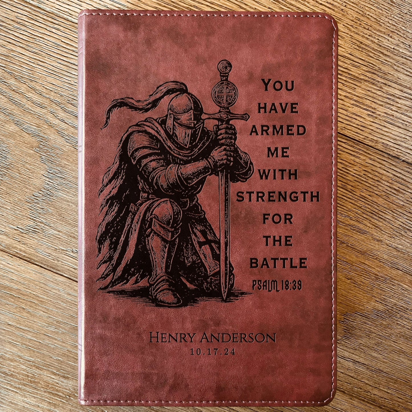 Personalized Bible for Men, ESV Large Print Bible, Custom Bible Engraved Name, Knight Warrior Design, Christian Gift, Bible Gifts for Him - Religious Books - Aylev