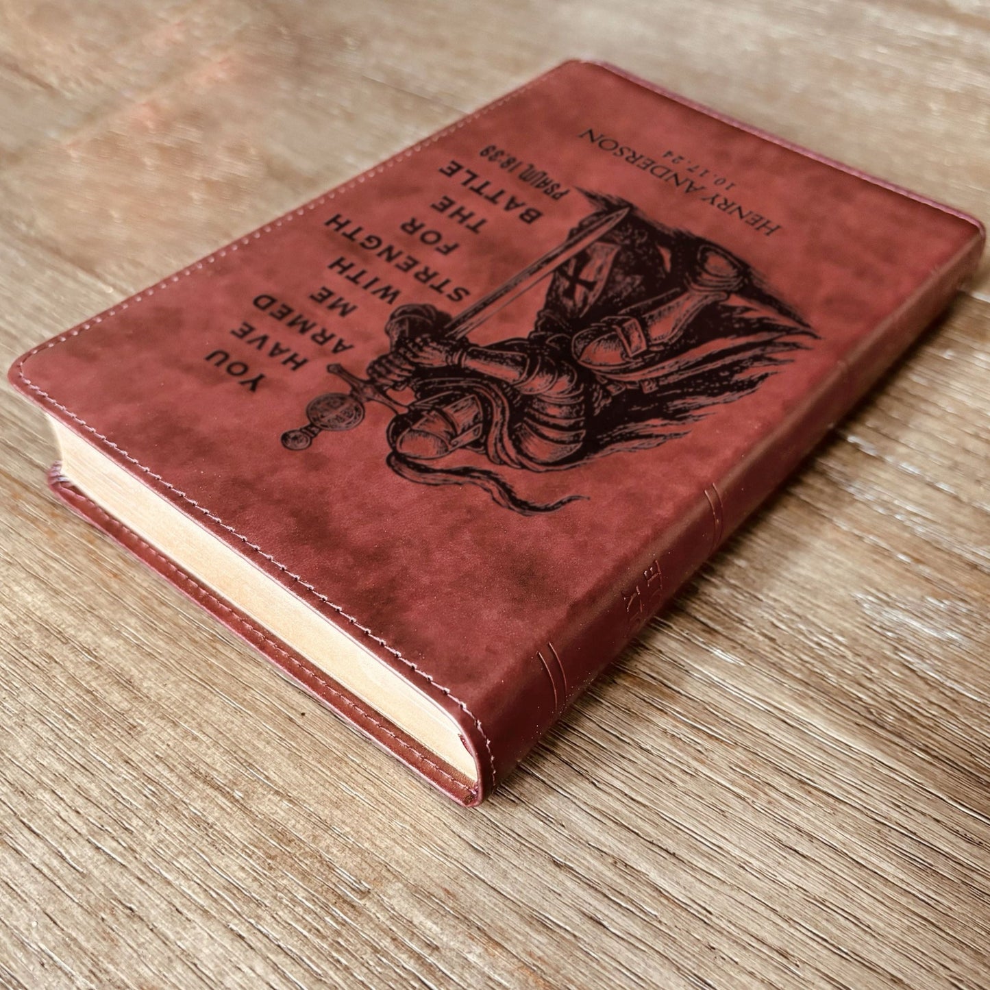 Personalized Bible for Men, ESV Large Print Bible, Custom Bible Engraved Name, Knight Warrior Design, Christian Gift, Bible Gifts for Him - Religious Books - Aylev