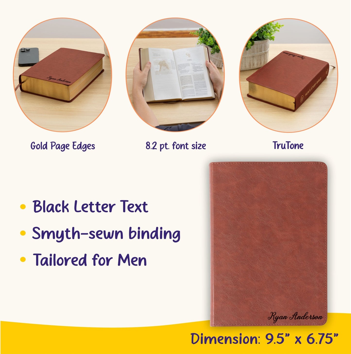 Personalized ESV Bible with Name Engraved, ESV Men's Study Bible, Custom Bible Name Engraved, English Standard Holy Bible, Baptism Gifts - Religious Books - Aylev