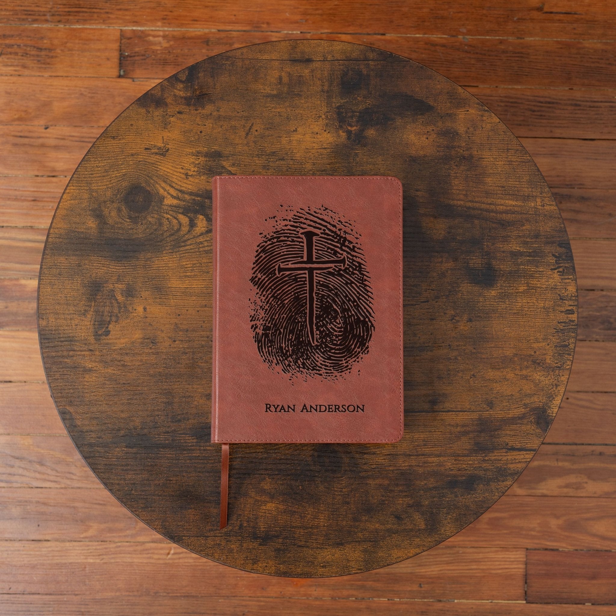 Personalized ESV Study Bible for Men, Custom Engraved Bible with Name, Fingerprint Cross Design, Christian Gift for Him, Baptism Gift - Religious Books - Aylev