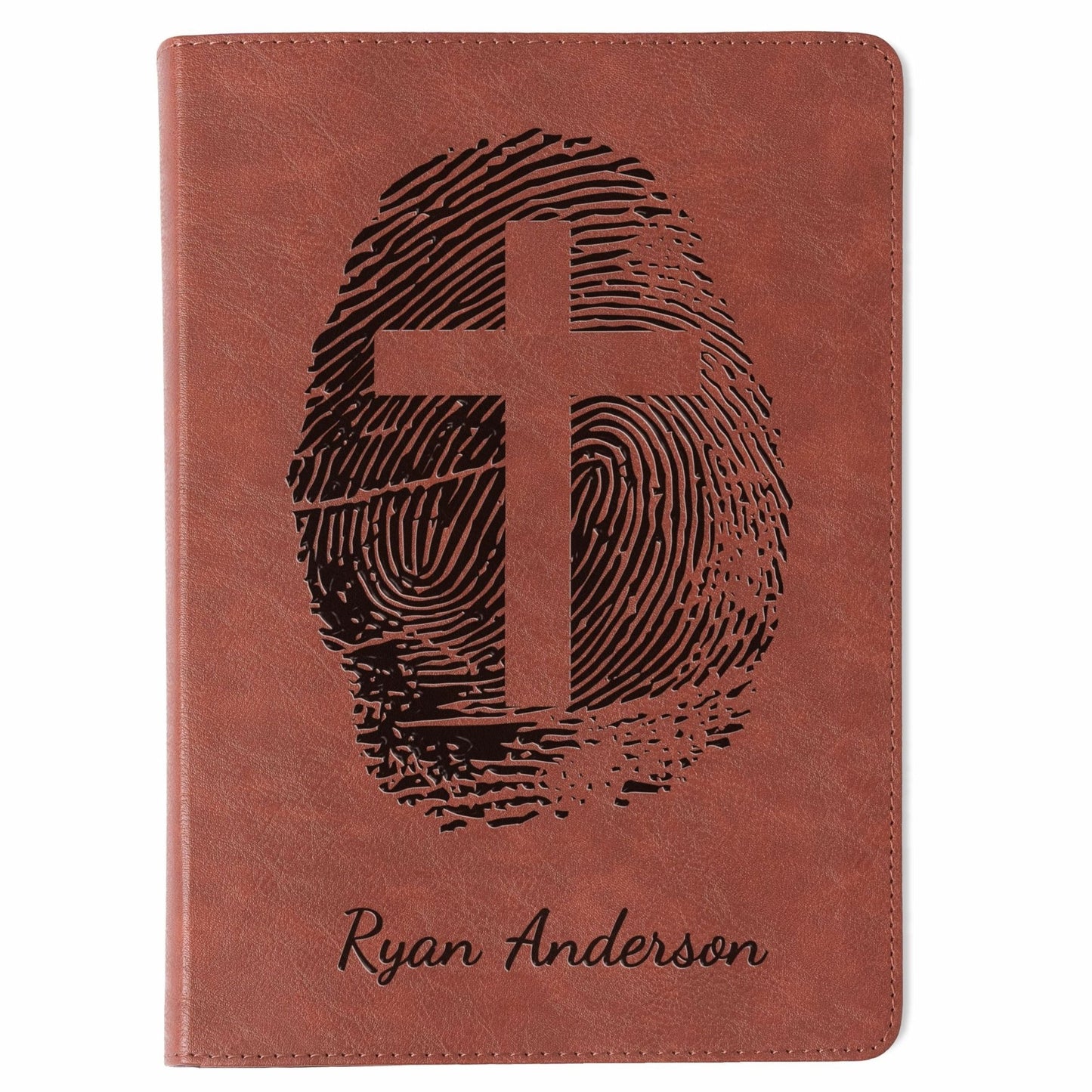 Personalized ESV Study Bible for Men, Custom Engraved Bible with Name, Fingerprint Cross Design, Christian Gift for Him, Baptism Gift - Religious Books - Aylev