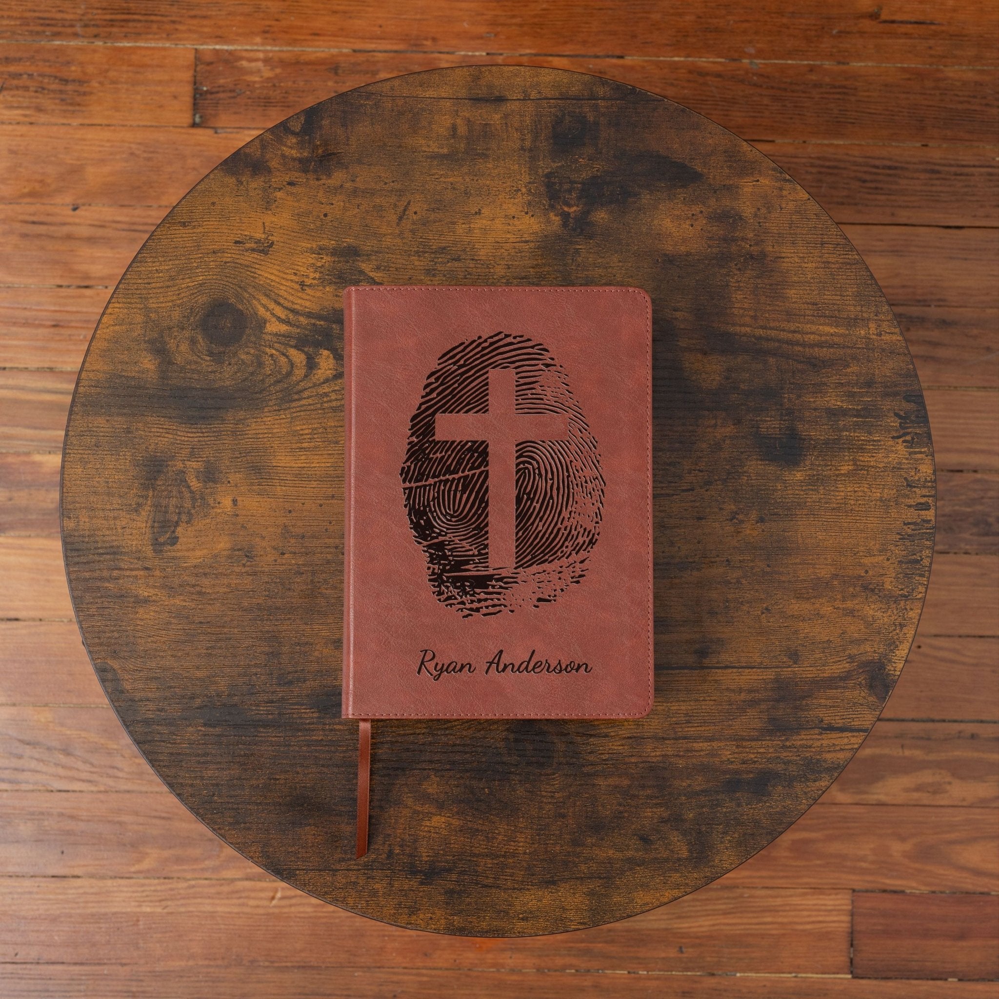 Personalized ESV Study Bible for Men, Custom Engraved Bible with Name, Fingerprint Cross Design, Christian Gift for Him, Baptism Gift - Religious Books - Aylev