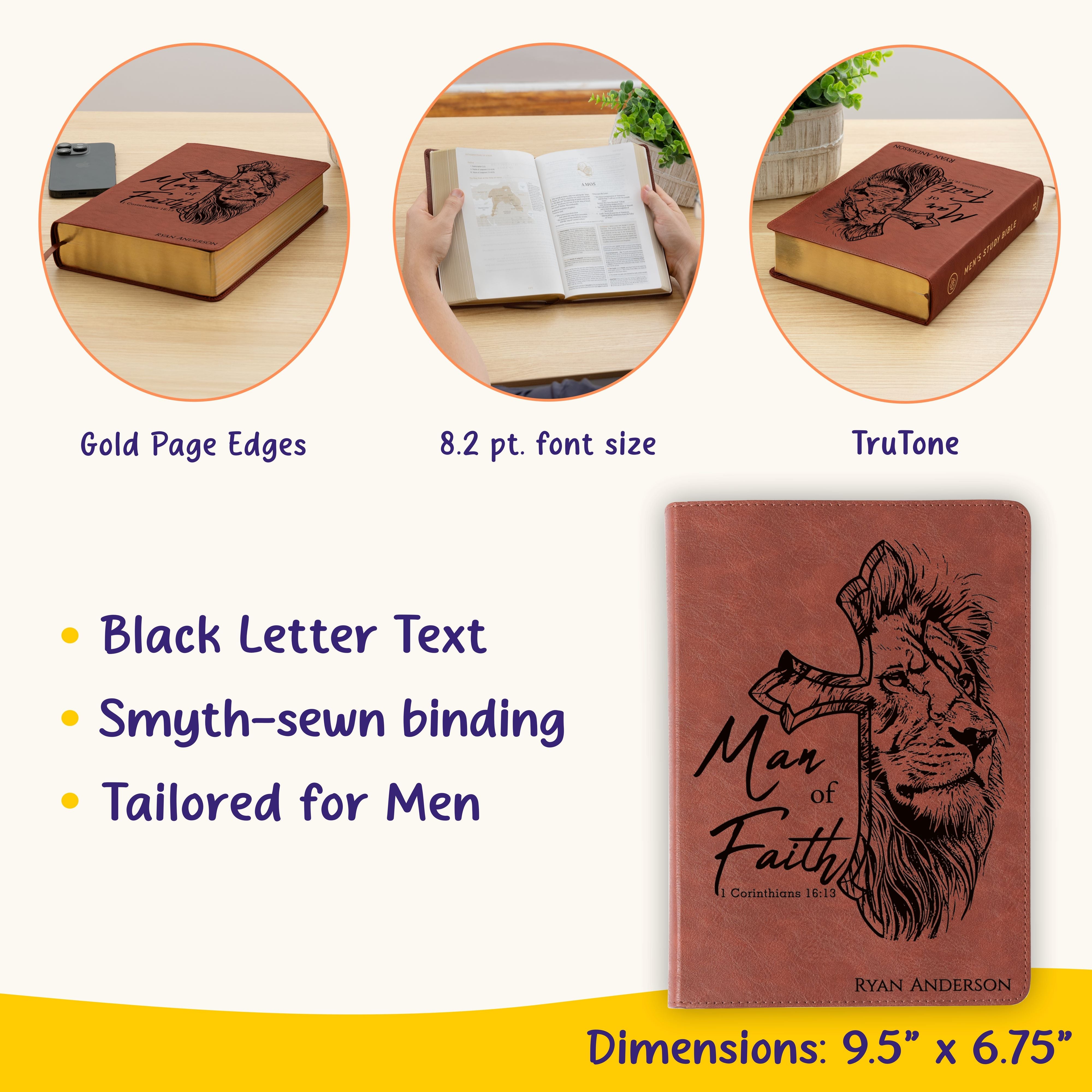 Personalized ESV Bible with Name Engraved, ESV Men's Study Bible, Custom Bible Name Engraved, English Standard Holy Bible, Baptism Gifts