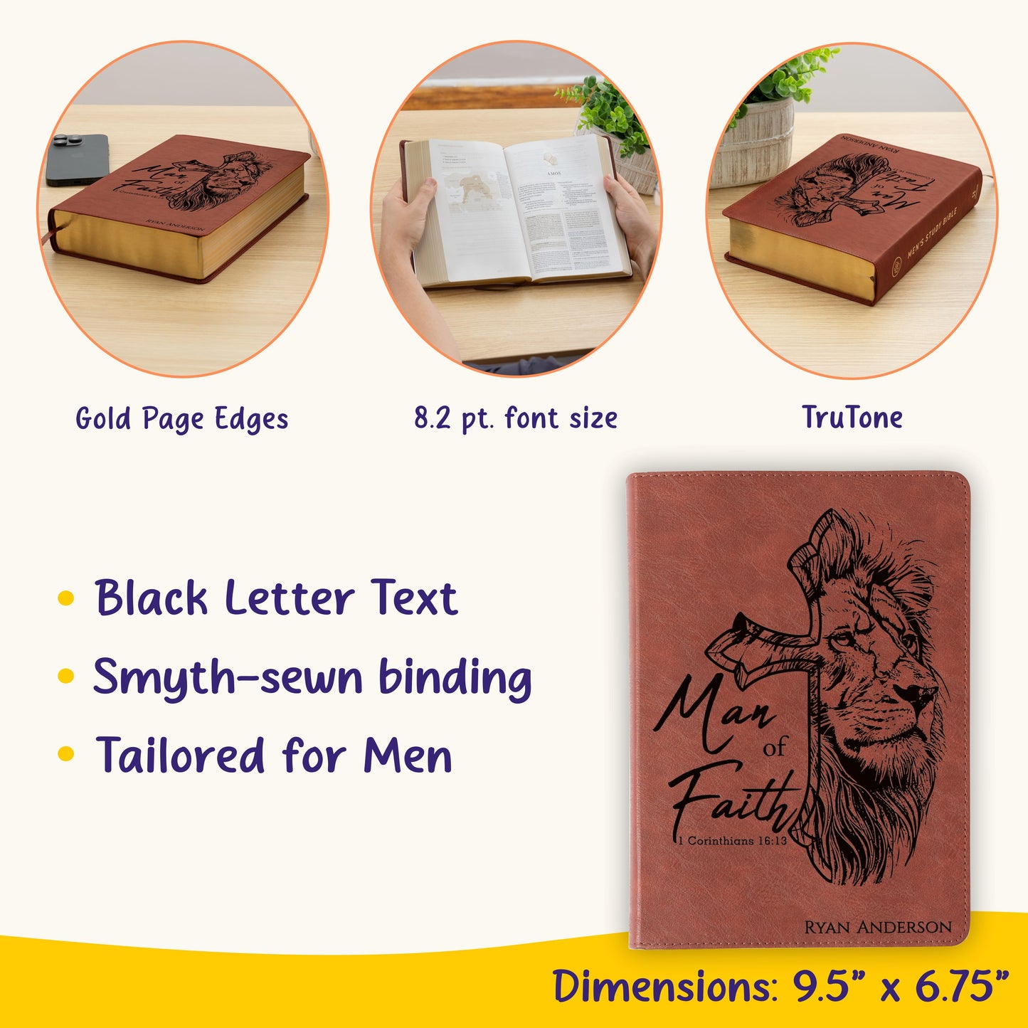 Personalized ESV Bible with Name Engraved, ESV Men's Study Bible, Custom Bible Name Engraved, English Standard Holy Bible, Baptism Gifts