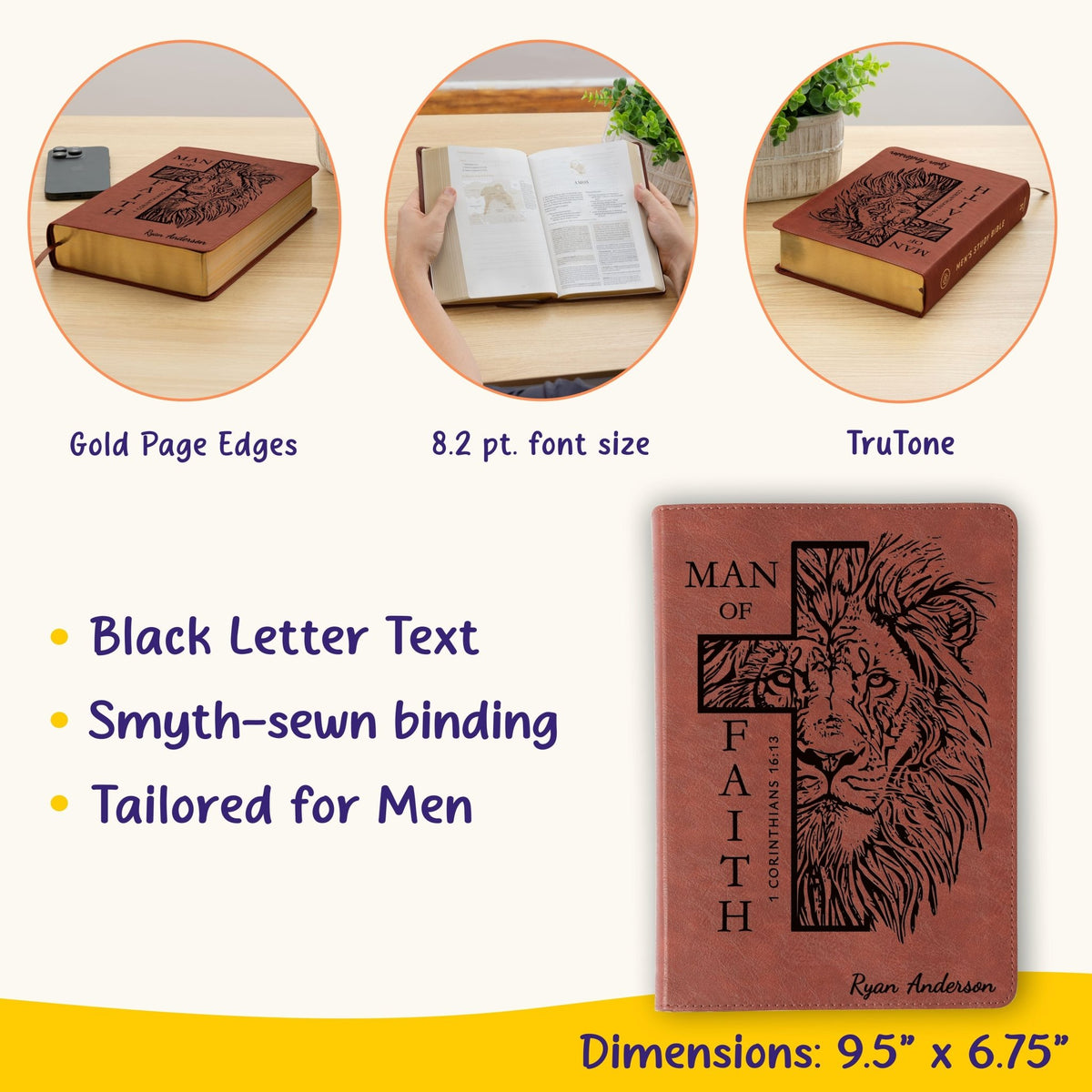Personalized Bible for Men, ESV Men's Study Bible, Bible for Men Name Engraved, English Standard Version, Bibles for men, Bible gift for men - Religious Books - Aylev