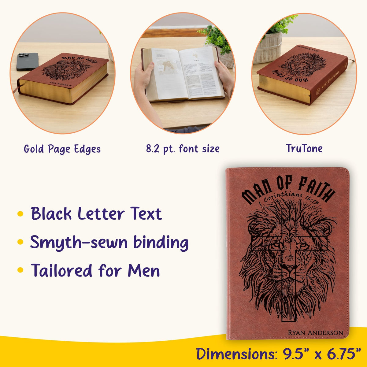 Personalized Bible for Men, ESV Men's Study Bible, Bible for Men Name Engraved, English Standard Version, Bibles for men, Bible gift for men - Religious Books - Aylev