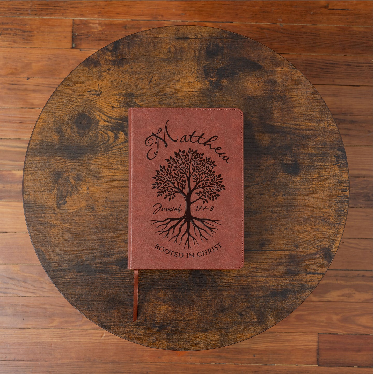 Personalized ESV Men's Study Bible, Custom Engraved Name, Rooted in Christ Tree Design, Christian Gift, Bible Gifts for Her, Gifts for Him