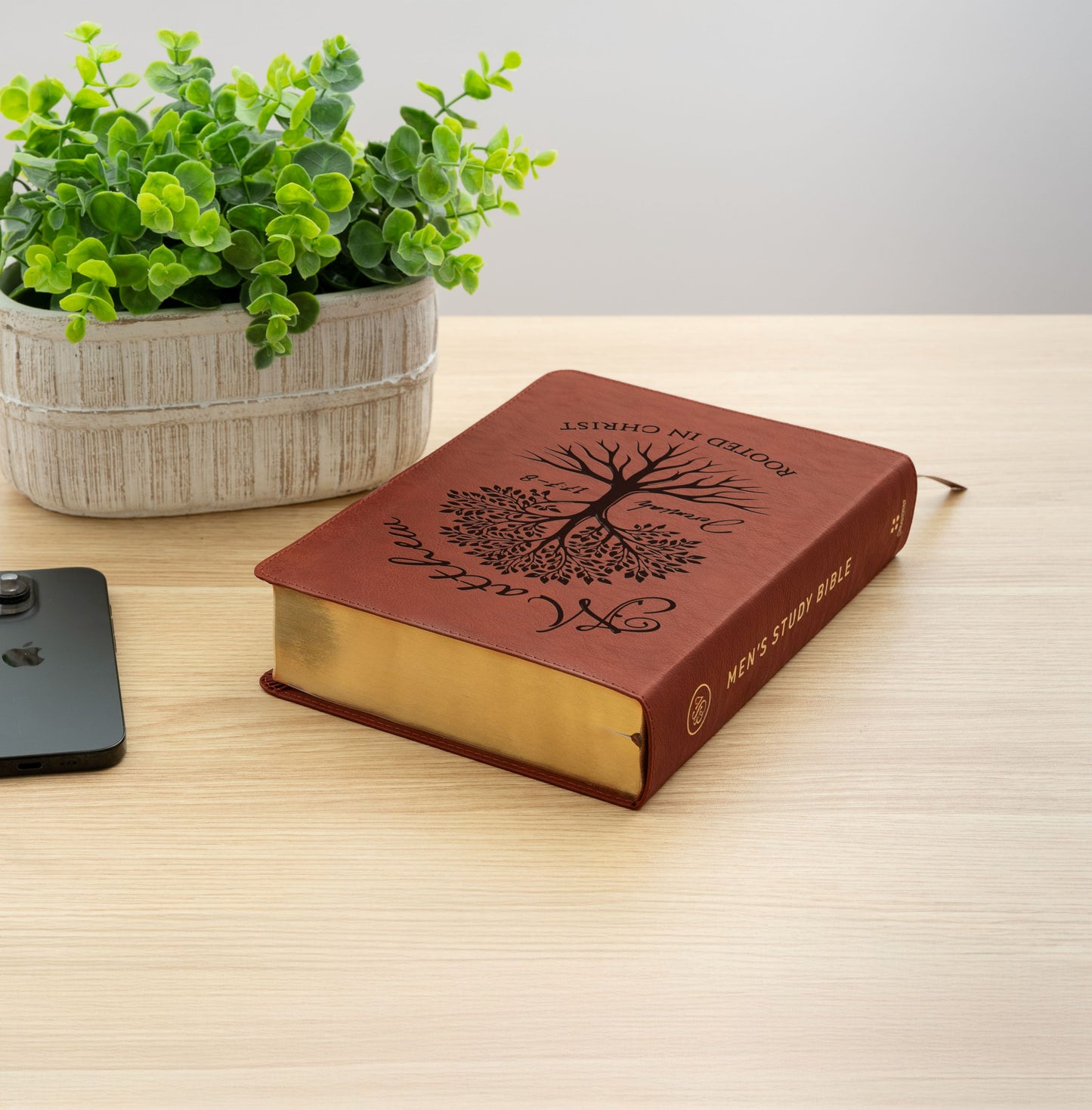 Personalized ESV Men's Study Bible, Custom Engraved Name, Rooted in Christ Tree Design, Christian Gift, Bible Gifts for Her, Gifts for Him