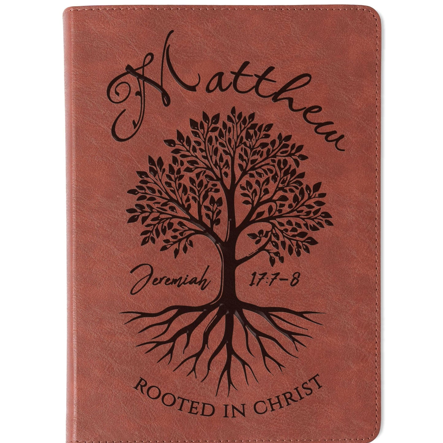 Personalized ESV Men's Study Bible, Custom Engraved Name, Rooted in Christ Tree Design, Christian Gift, Bible Gifts for Her, Gifts for Him