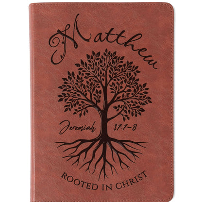 Personalized ESV Men's Study Bible, Custom Engraved Name, Rooted in Christ Tree Design, Christian Gift, Bible Gifts for Her, Gifts for Him - Religious Books - Aylev