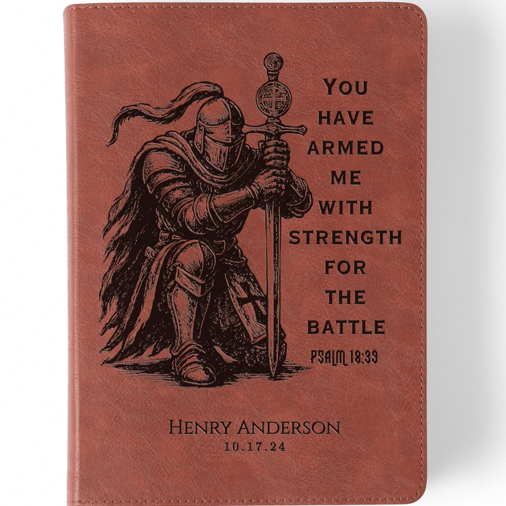Personalized Bible for Men, ESV Men's Study Bible, Custom Bible Engraved Name, Knight Warrior Design, Christian Gift, Bible Gifts for Him - Religious Books - Aylev