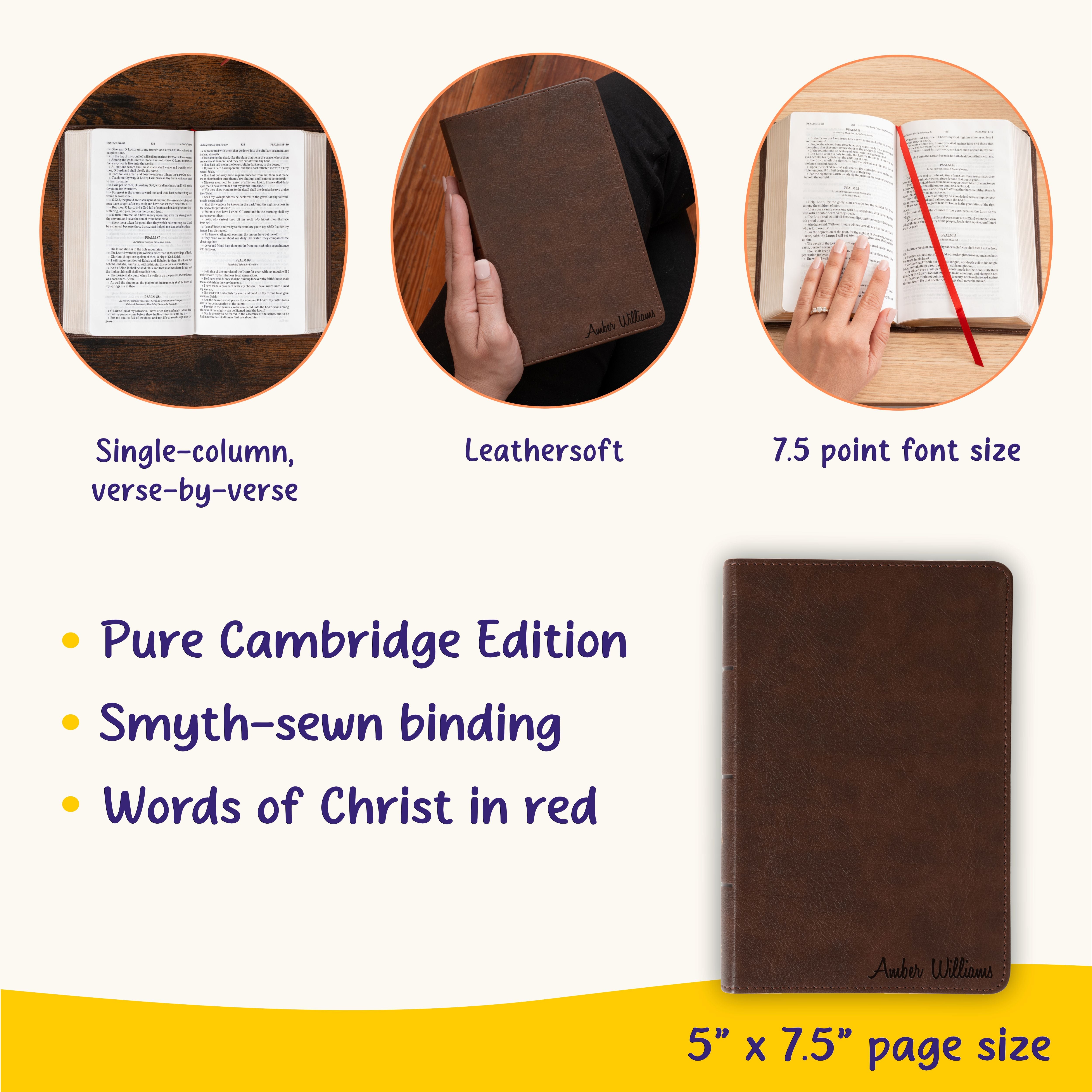 Personalized KJV Bible with Name Engraved, KJV Compact Bible, Custom Bible Engraved Name, King James Version, Baptism Gifts, Religious Gifts