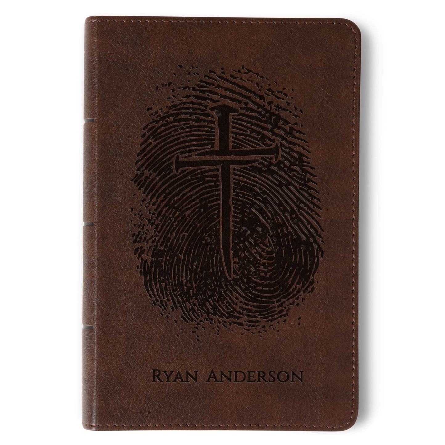 Personalized KJV Bible, Custom Fingerprint & Cross Design with Name Engraved, KJV Compact Bible, Gift for Baptism, Wedding, Confirmation