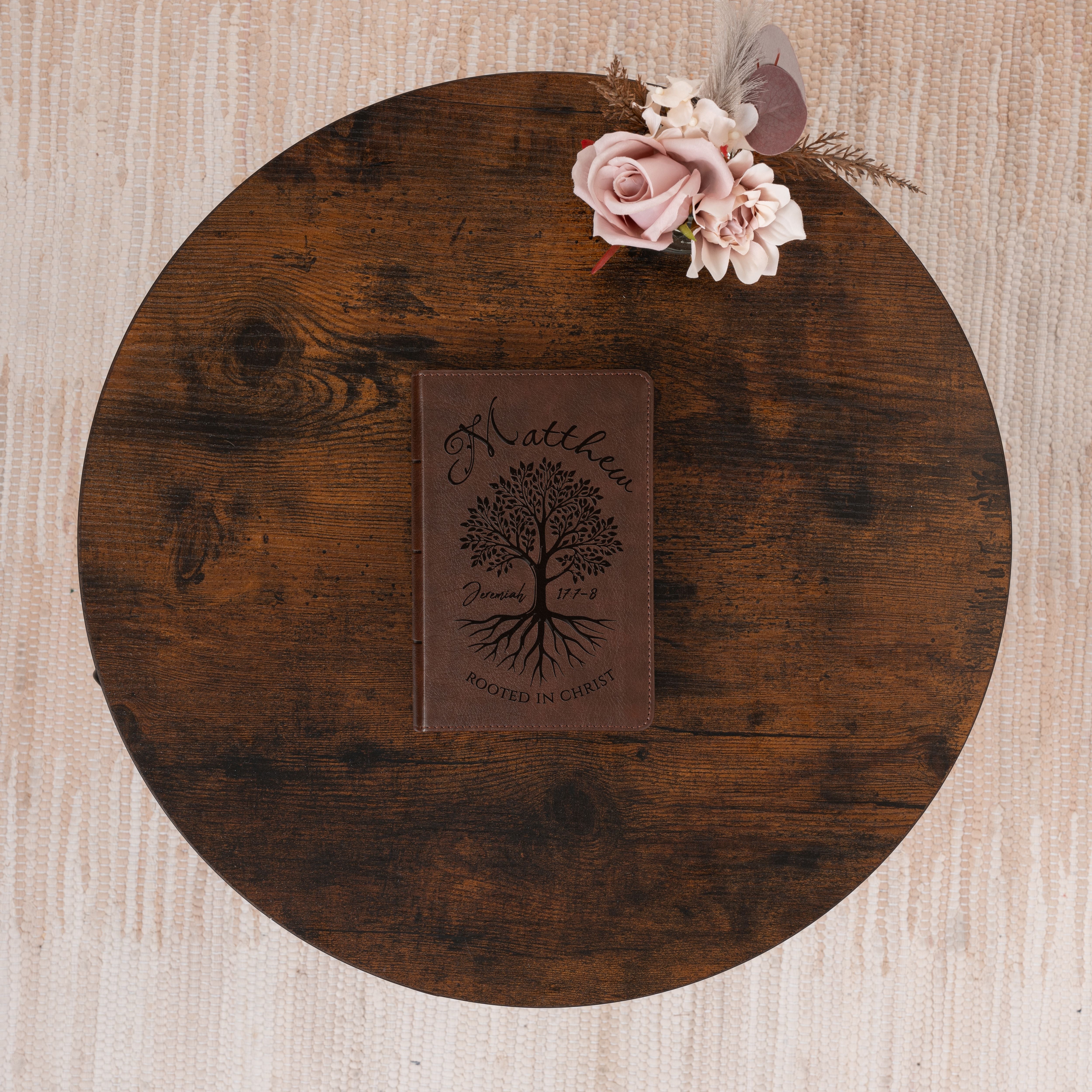 Personalized KJV Compact Bible, Custom Engraved Name, Rooted in Christ Tree Design, Christian Gift, Bible Gifts for Her, Gifts for Him