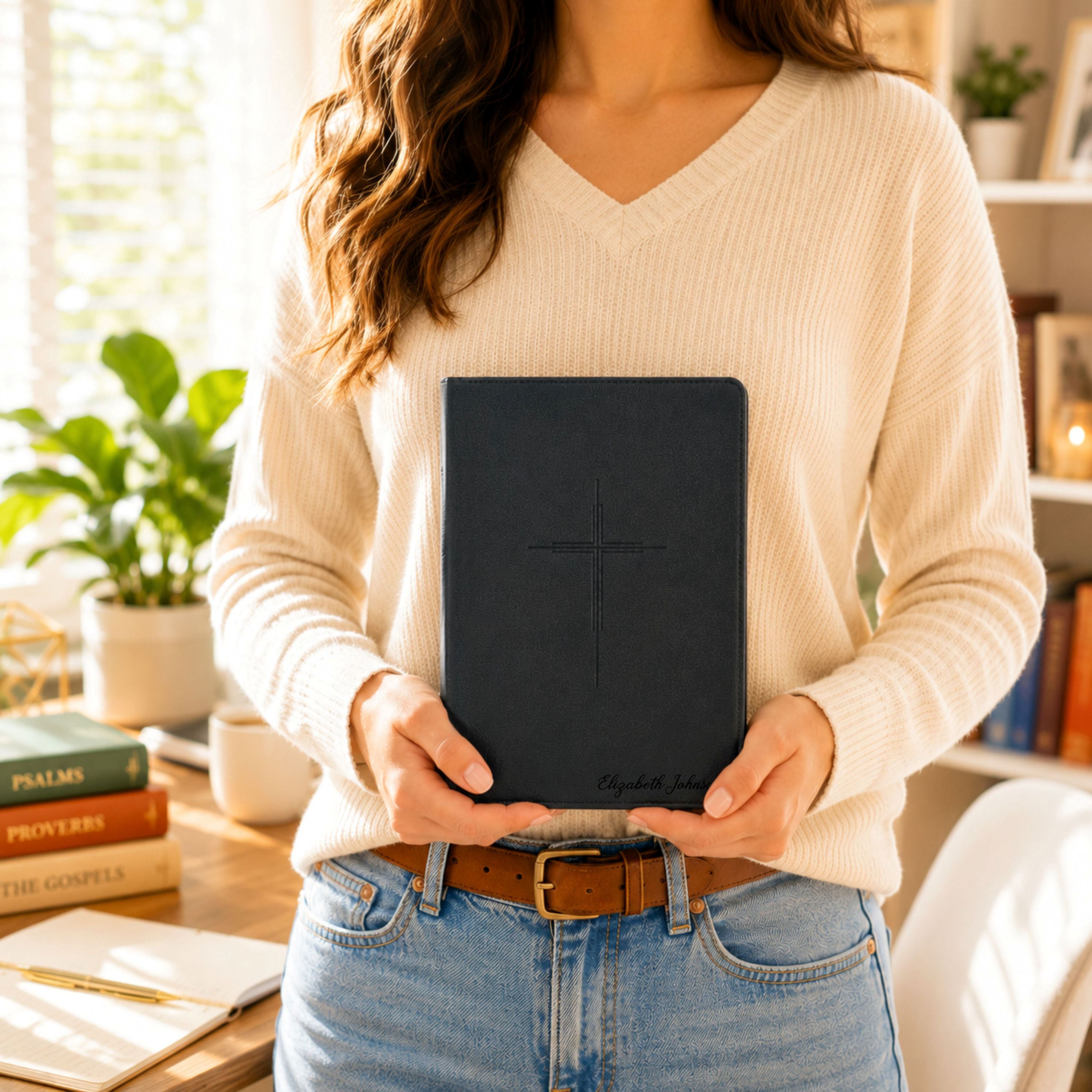 Personalized NLT Premium Value Thinline Bible, Filament Enabled New Living Translation, Custom Bible Engraved Name, Christian & Baptism Gift