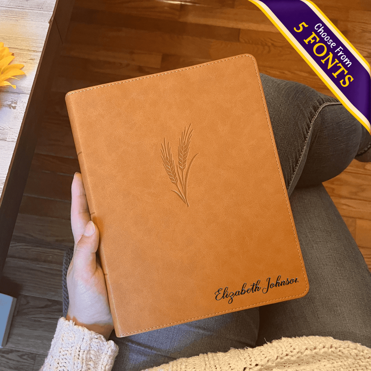 Personalized KJV Bible with Name Engraved, KJV Notetaking Large Print Bible, Custom Bible Name Engraved, King James Version, Christian Gifts - Religious Books - Aylev
